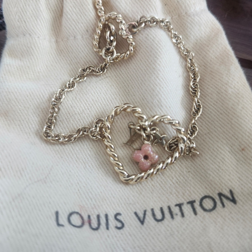 Louis Vuitton Gold and Coral Heart Bracelet-Perfect Piece To Every Outfit